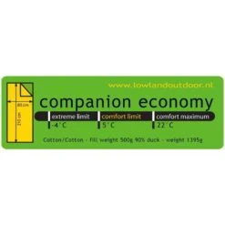 Lowland Companion Economy Deken Slaapzak Dons Rood -Kampeerwereld Winkel 48117 lowland companion economy