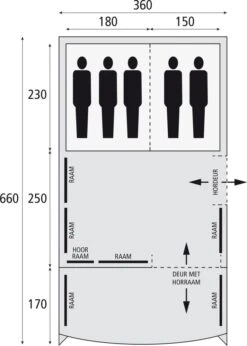 Safarica Pacific Reef 360 TC - 5 Persoons Tent Grijs 6 Safarica Pacific Reef 360 TC - 5 Persoons Tent Grijs -Kampeerwereld Winkel 74814 safarica pacific reef 360 tc 5 persoons tent