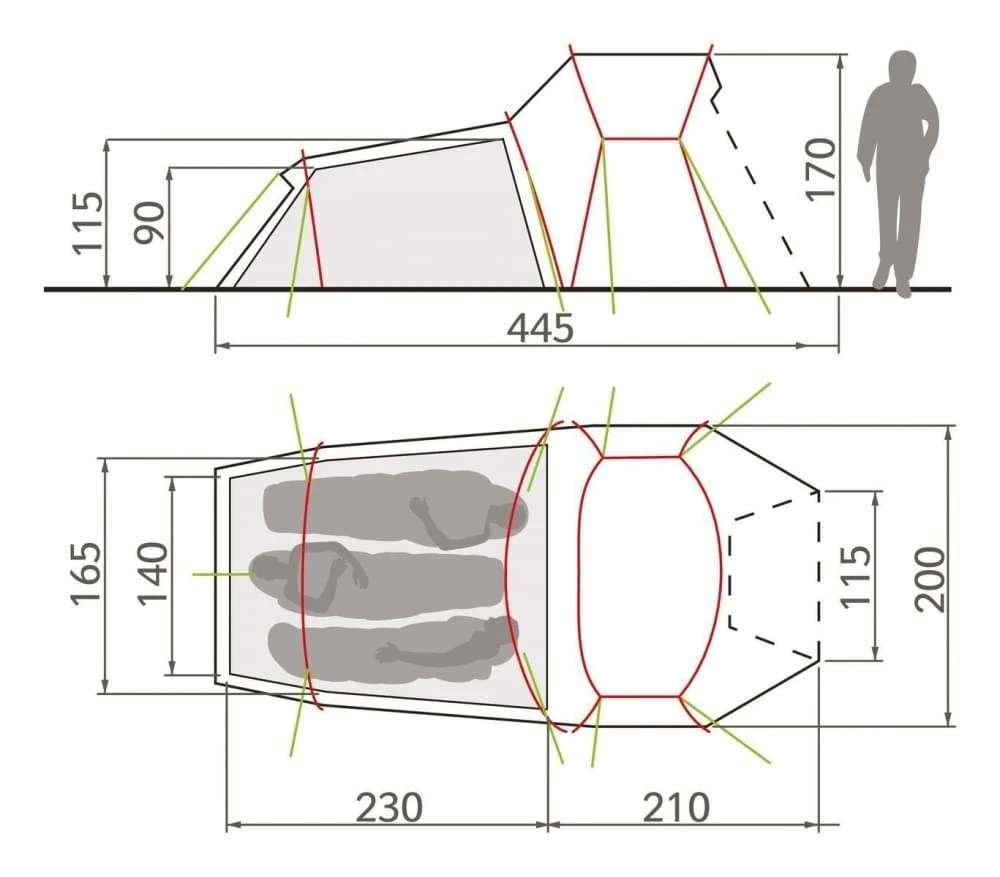 Vaude Chapel L XT 3P / 3 Persoons Tent Groen Vaude Chapel L XT 3P / 3 Persoons Tent Groen -Kampeerwereld Winkel 78563 vaude chapel l xt 3p 3 persoons tent