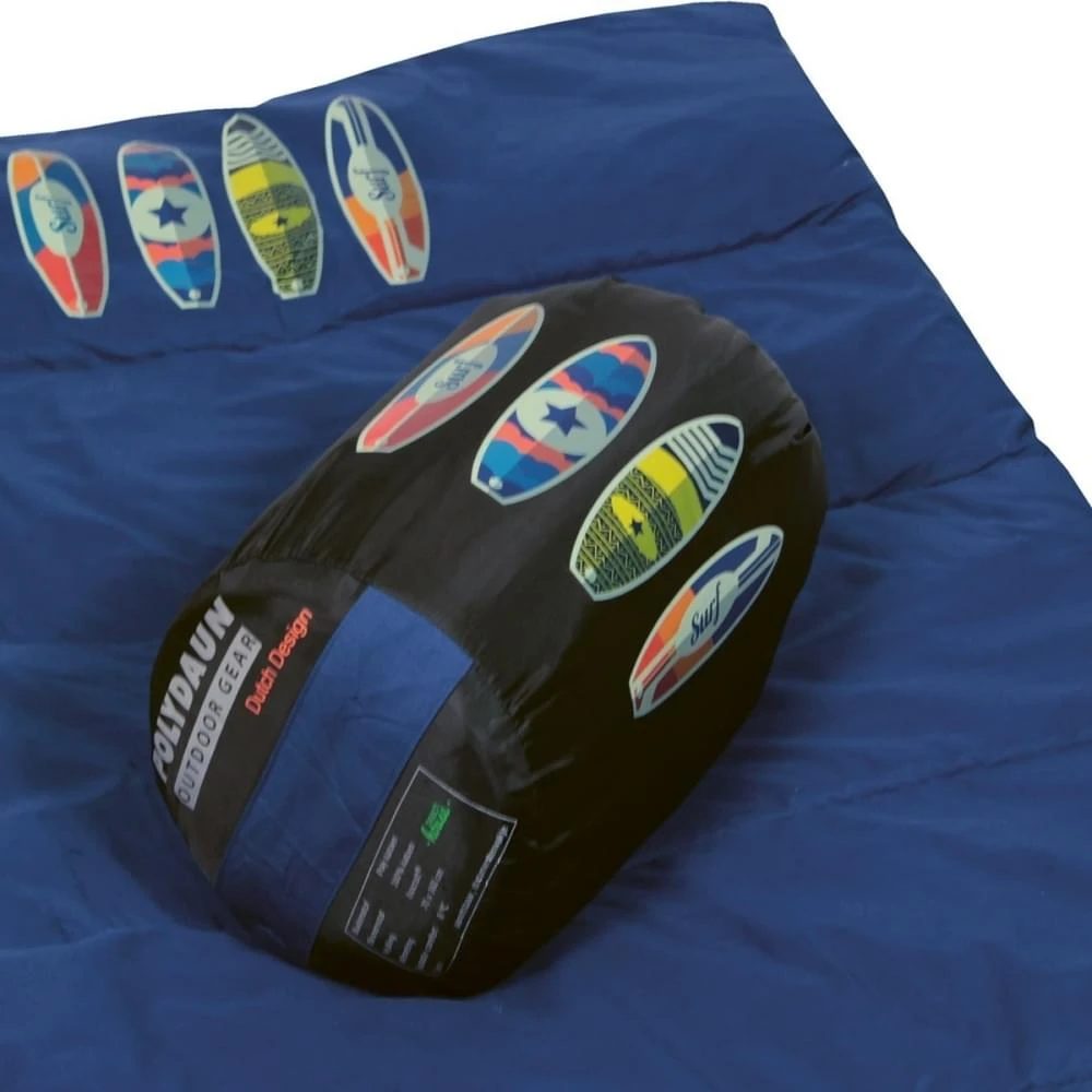 Polydaun Beach House Surfboard Deken Kinderslaapzak Synthetisch Blauw Polydaun Beach House Surfboard Deken Kinderslaapzak Synthetisch Blauw -Kampeerwereld Winkel 94013 polydaun beach house surfboard kinderslaapzak