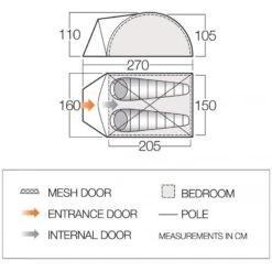 Vango Alpha 250 CLR / 2 Persoons Tent Blauw -Kampeerwereld Winkel 96952 vango alpha 250 clr 2 persoons tent