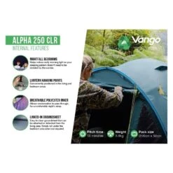 Vango Alpha 250 CLR / 2 Persoons Tent Blauw -Kampeerwereld Winkel 96954 vango alpha 250 clr 2 persoons tent