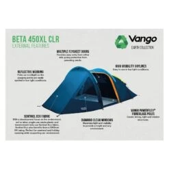 Vango Beta 450XL CLR / 4 Persoons Tent Blauw -Kampeerwereld Winkel 96968 vango beta 450xl clr 4 persoons tent