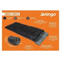 Vango Ember Single Deken Slaapzak Synthetisch Zwart -Kampeerwereld Winkel 96980 vango ember single deken slaapzak