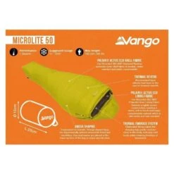 Vango Microlite 50 Mummy Slaapzak Synthetisch Geel -Kampeerwereld Winkel 97004 vango microlite 50 mummy slaapzak