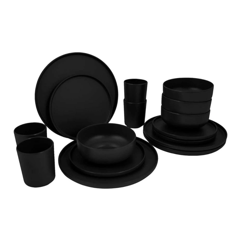 Bo-Camp Patom 16-delige Serviesset Zwart Bo-Camp Patom 16-delige Serviesset Zwart -Kampeerwereld Winkel 98061 bo camp patom 16 delige serviesset