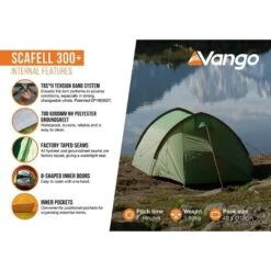 Vango Scafell 300 Plus / 3 Persoons Tunneltent -Kampeerwereld Winkel 98625 vango scafell 300 plus